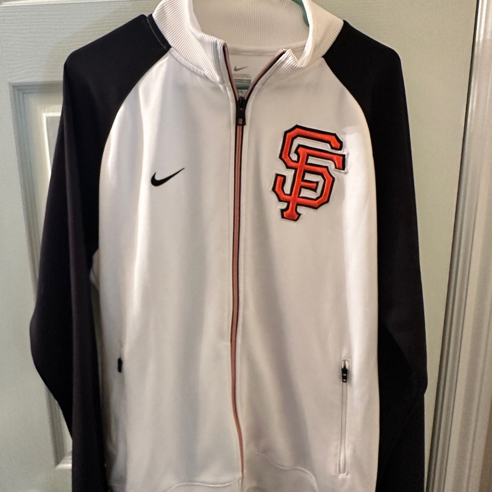 San Francisco Giants Nike White and Black Zip-Up Jacket